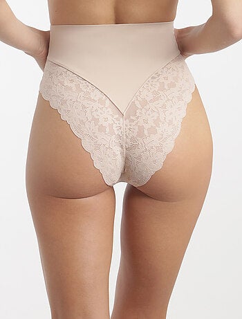 Dim Silhouette, String galbant taille haute dentelle
