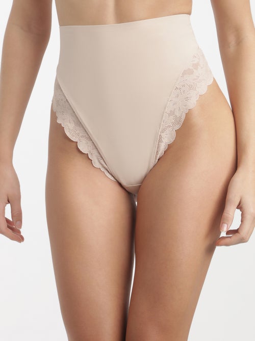 Dim Silhouette, String galbant taille haute dentelle - Kiabi