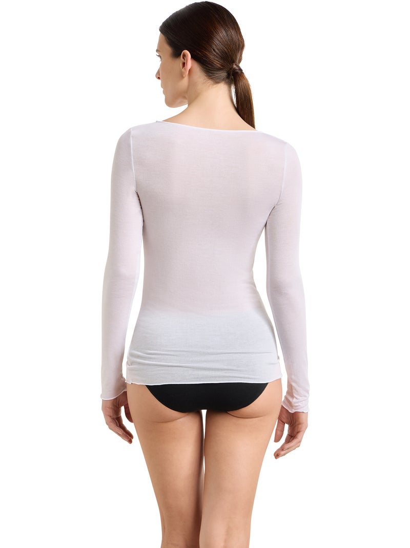 Dim Thermal, T-shirt col bateau Blanc - Kiabi
