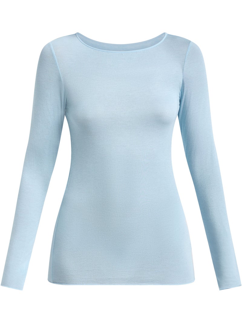 Dim Thermal, T-shirt col bateau Bleu clair - Kiabi
