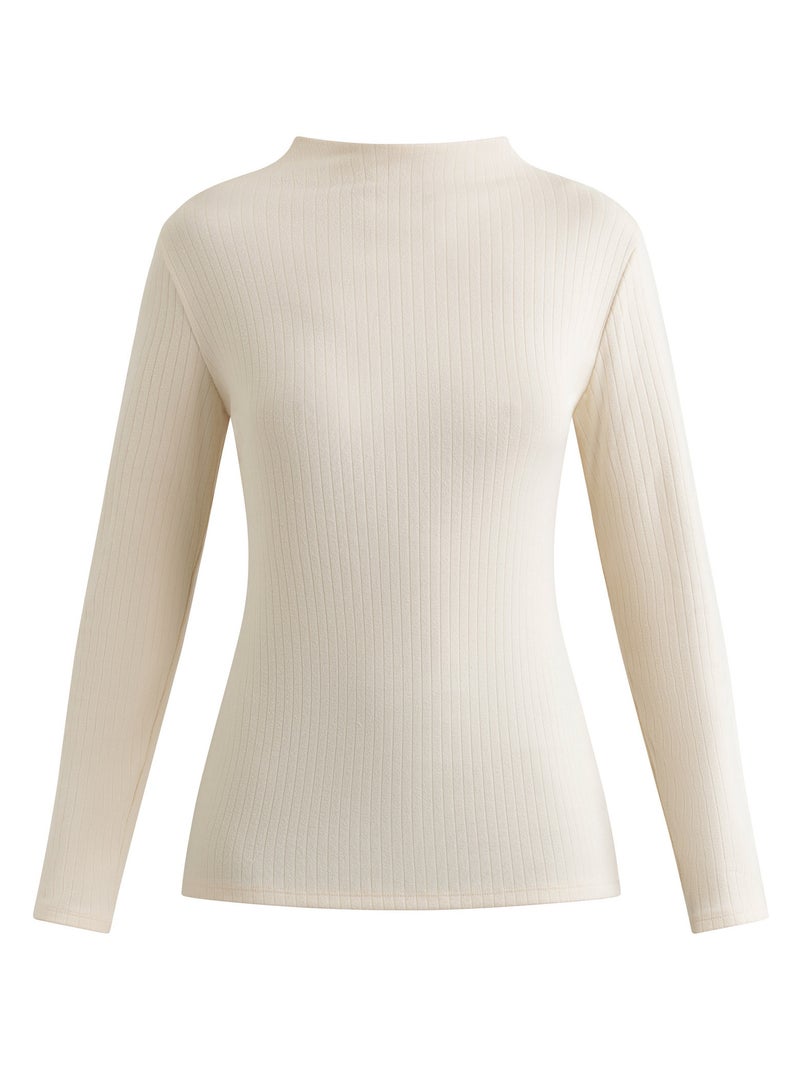 Dim Thermal ,T-shirt thermique manches longues et col montant Beige - Kiabi