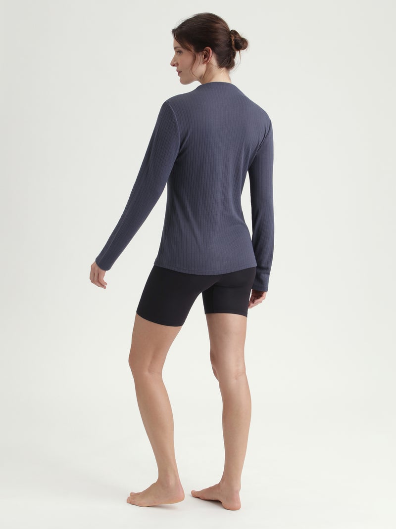 Dim Thermal ,T-shirt thermique manches longues et col montant Gris foncé - Kiabi