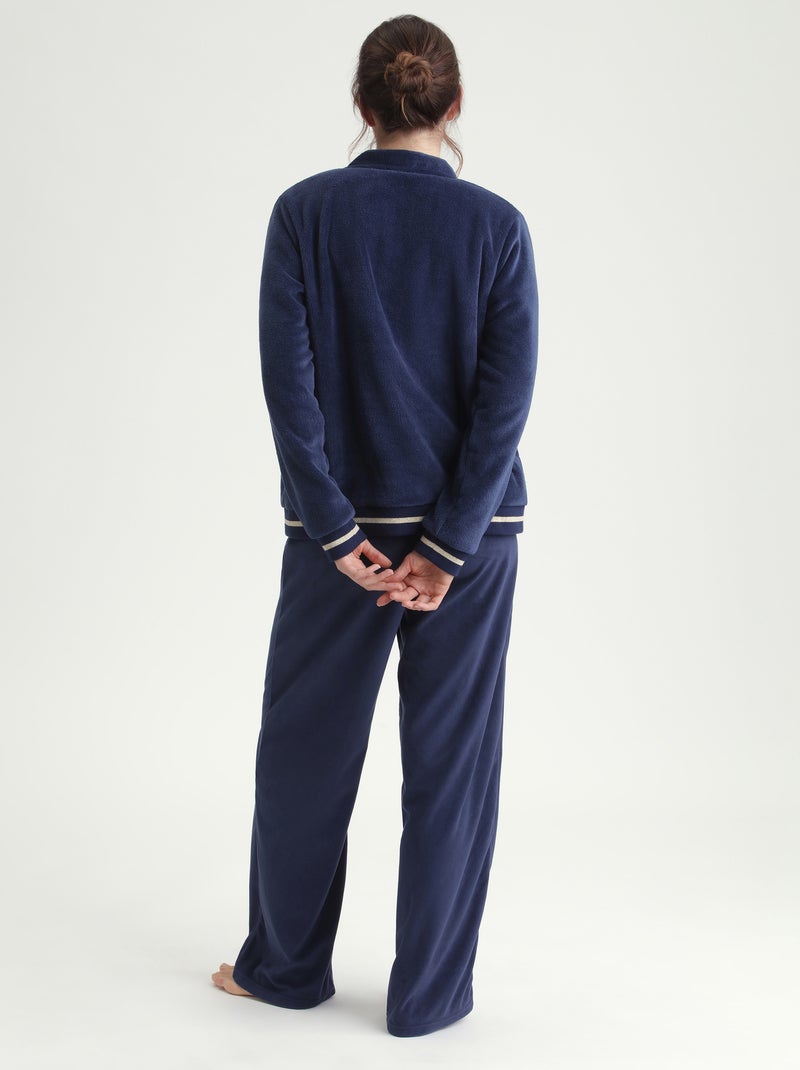 Dim Warm, Pyjama 2 pièces en velours Bleu nuit - Kiabi