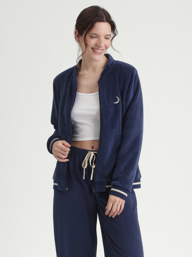 Dim Warm, Pyjama 2 pièces en velours Bleu nuit - Kiabi