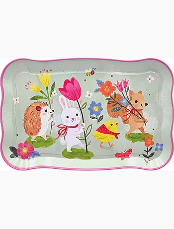 Dinette animaux de la forêt en métal 13 pièces