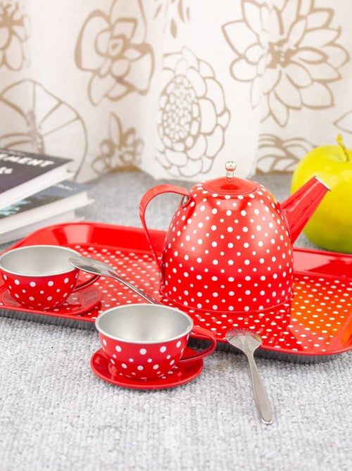 Dinette en métal rouge à pois - Kiabi