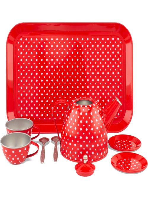 Dinette en métal rouge à pois - Kiabi