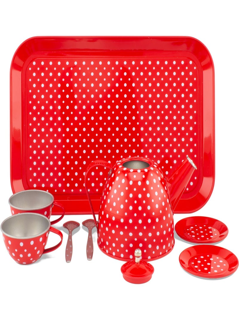 Dinette en métal rouge à pois Rouge - Kiabi