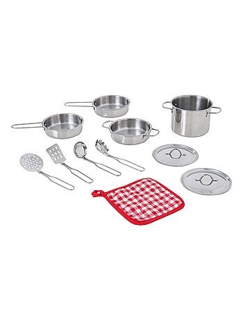 Dinette enfant 11 ustensiles de cuisine accessoires acier inoxydable