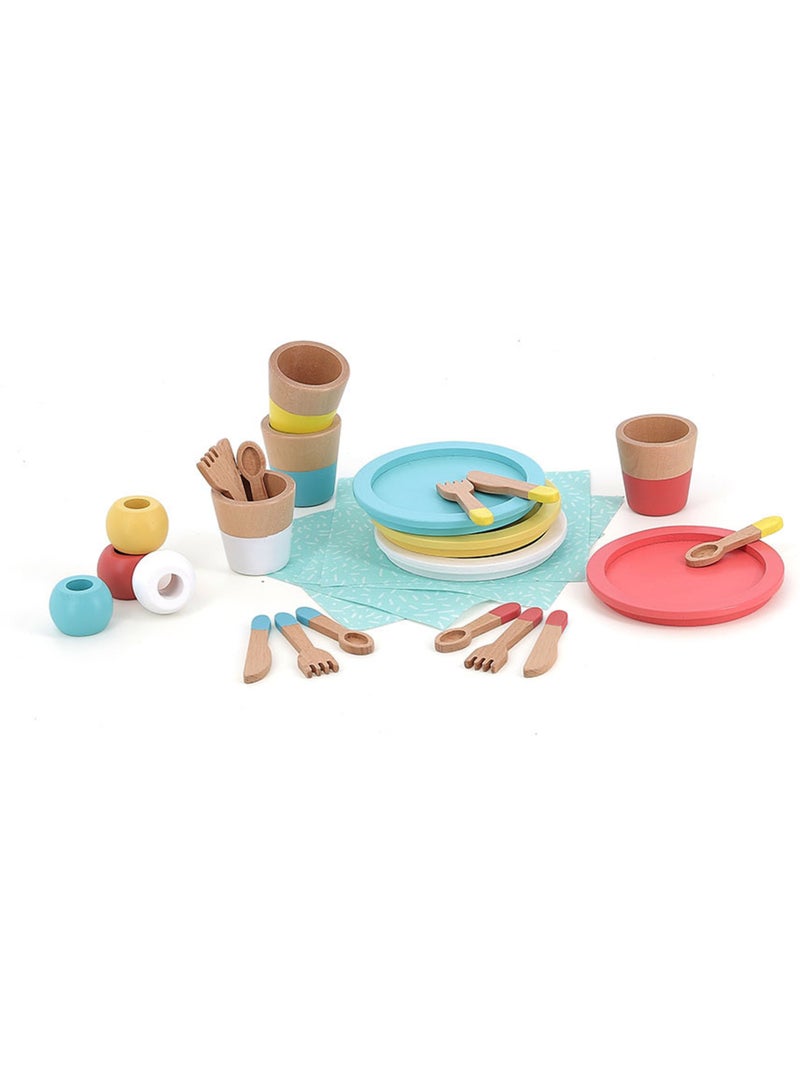 Dinette repas en bois Beige - Kiabi