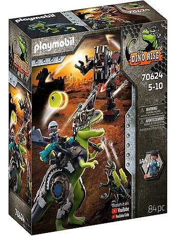 Dino Rise Tyrannosaure et robot géant
