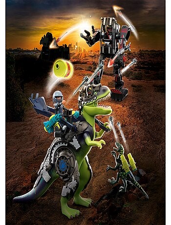 Dino Rise Tyrannosaure et robot géant