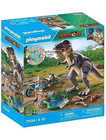 Dinos Explorateur avec moto et tyrannosaure