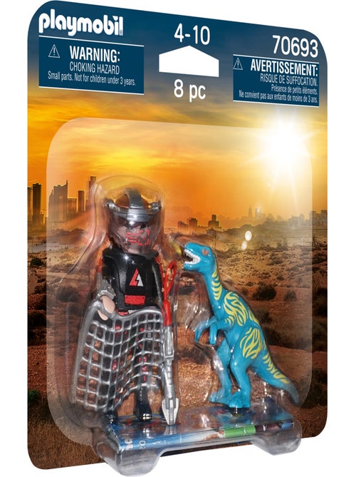 Dinosaure DuoPack Velociraptor avec l'attrapeur de dinosaures - Kiabi