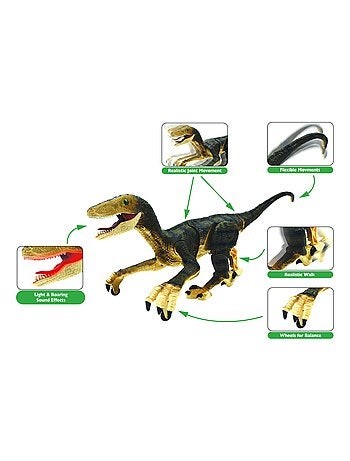 Dinosaure velociraptor télécommandé
