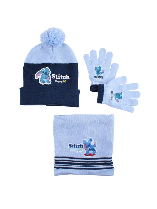 Disney - Bonnet 2 coleurs  avec pompom, gants et snood - Kiabi