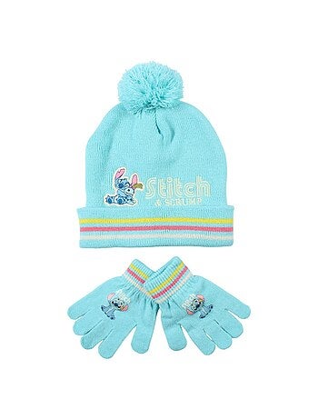 Disney - Bonnet avec pompom et gants avec personnages