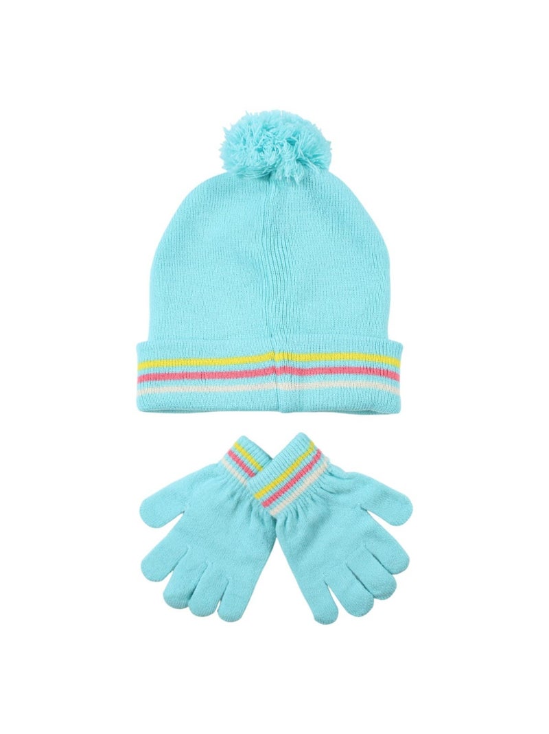 Disney - Bonnet avec pompom et gants avec personnages Bleu - Kiabi