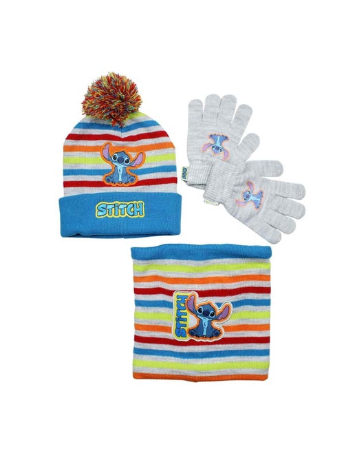 Disney - Bonnet avec pompom, gants et snood colorés - Kiabi
