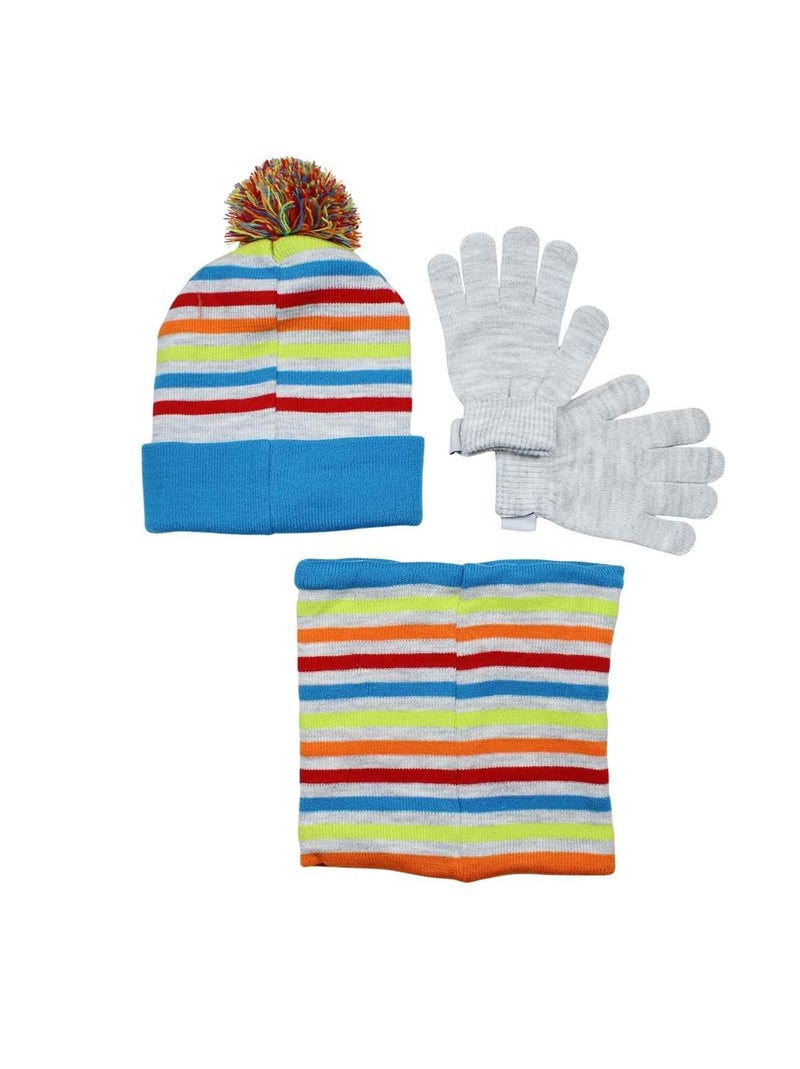 Disney - Bonnet avec pompom, gants et snood colorés Bleu - Kiabi