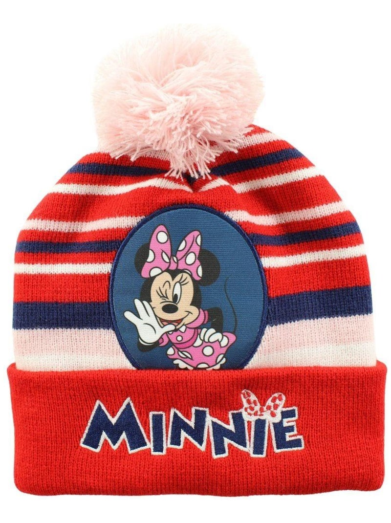 Disney - Bonnet avec pompon Minnie Rouge - Kiabi