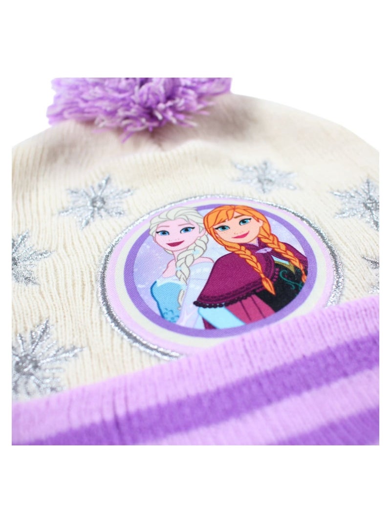 Disney - bonnet en maille à pompon imprimé Violet - Kiabi