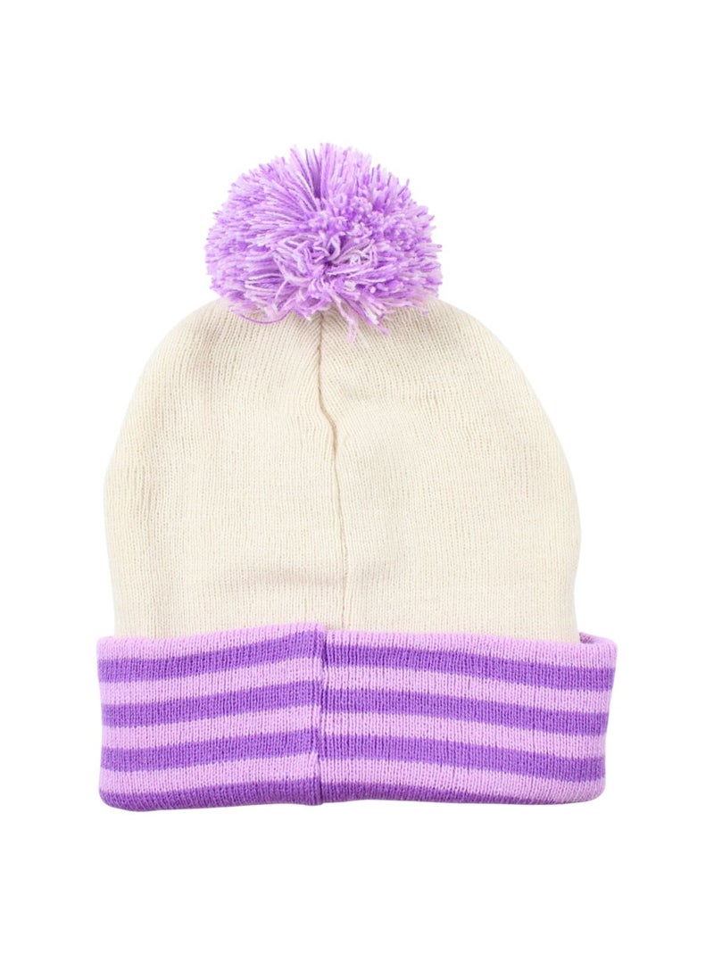 Disney - bonnet en maille à pompon imprimé Violet - Kiabi
