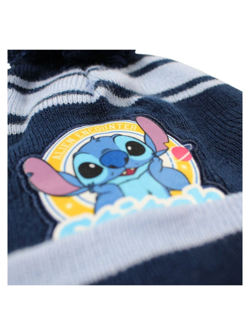 Disney - bonnet en maille rayé à pompon imprimé Bleu marine - Kiabi