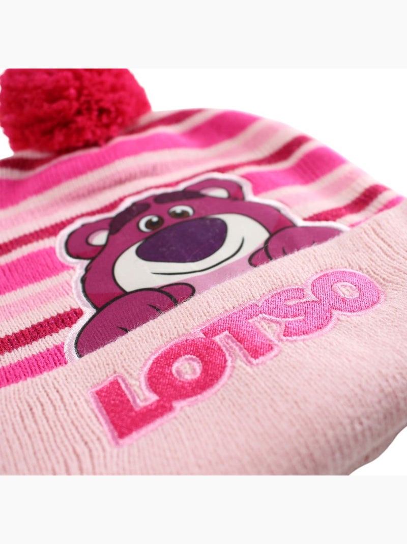Disney - bonnet en maille rayé à pompon imprimé Rose clair - Kiabi