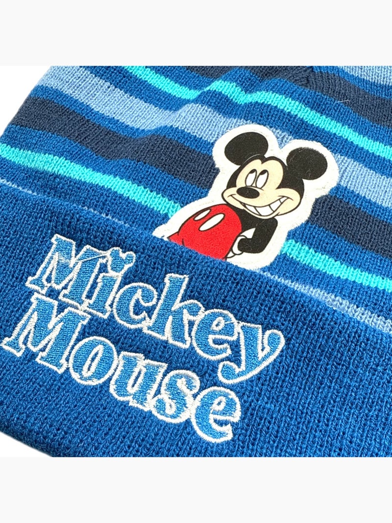 Disney - bonnet en maille rayé imprimé à revers Bleu marine - Kiabi