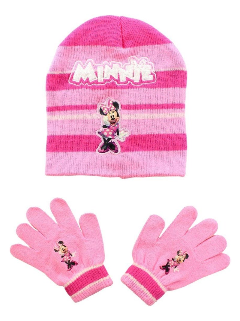Disney - Bonnet gant fille Imprimé Minnie Rose - Kiabi