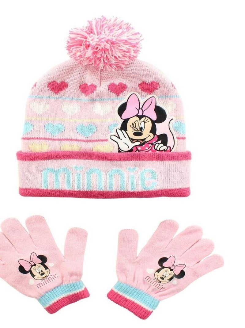 Disney - Bonnet gant fille Imprimé Minnie Rose - Kiabi