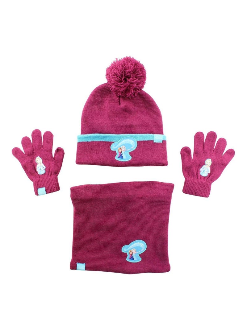 Disney - Bonnet gant snood fille Imprimé La Reine Des Neiges Violet - Kiabi