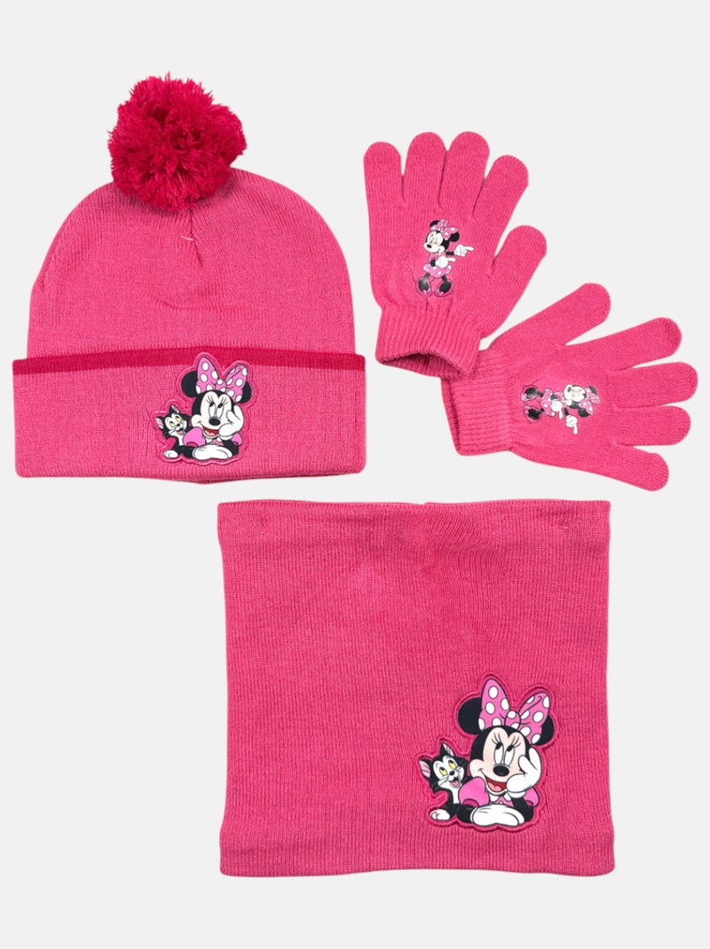 Disney - Bonnet imprimé Minnie Rose fushia - Kiabi