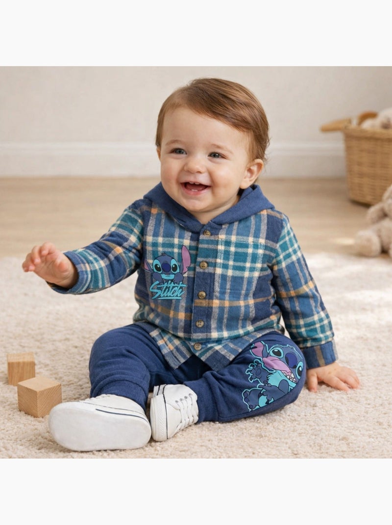 Disney - Chemise à carreaux et pantalon bébé garçon Bleu marine - Kiabi