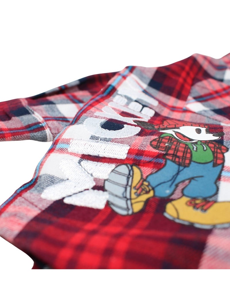 Disney - Chemise à carreaux et pantalon Rouge - Kiabi