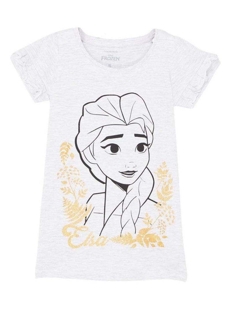 Disney - Chemise De Nuit fille imprimé La Reine Des Neiges en coton Gris - Kiabi