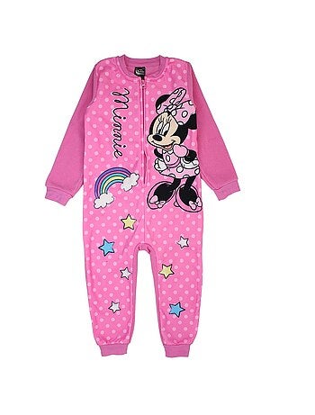 Disney - Combinaison bébé fille rose zippée à pois motif personnage