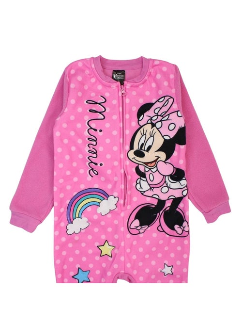Disney - Combinaison bébé fille rose zippée à pois motif personnage - Kiabi