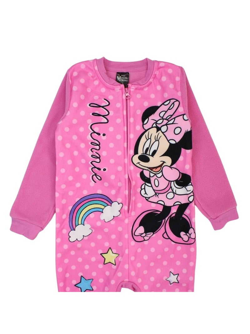 Disney - Combinaison bébé fille rose zippée à pois motif personnage Rose - Kiabi