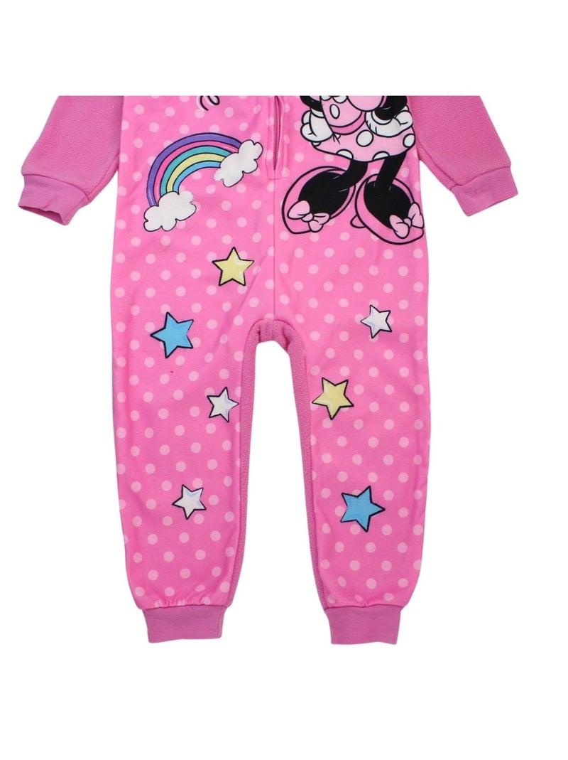 Disney - Combinaison bébé fille rose zippée à pois motif personnage Rose - Kiabi