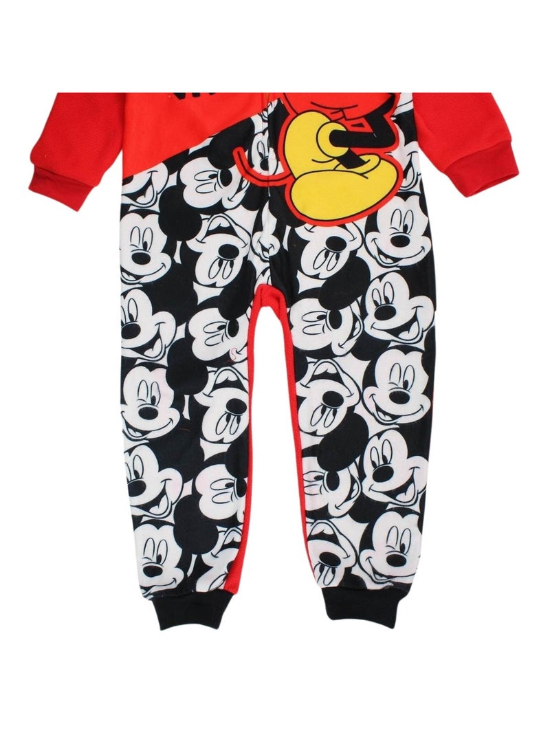 Disney - combinaison pyjama zippée imprimée, manches longues Rouge - Kiabi