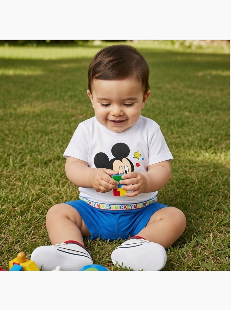 Disney - Combishort bébé avec tete personnage Bleu - Kiabi