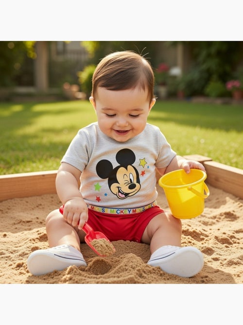 Disney - Combishort bébé avec tete personnage - Kiabi