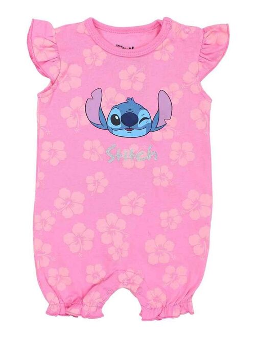 Disney - Combishort bébé fille imprimé Lilo Et Stitch en coton - Kiabi