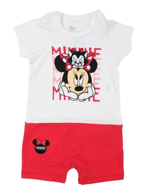 Disney - Combishort bébé fille imprimé Minnie en coton - Kiabi