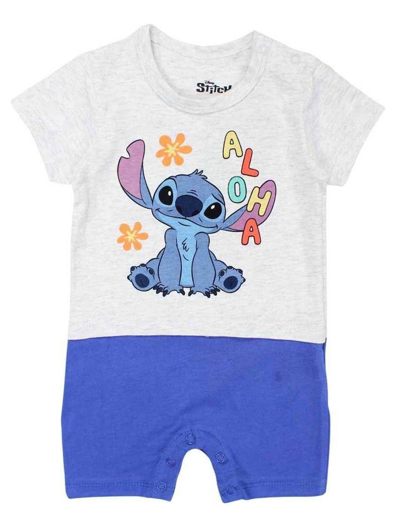Disney - Combishort bébé garçon imprimé Lilo Et Stitch en coton Bleu - Kiabi