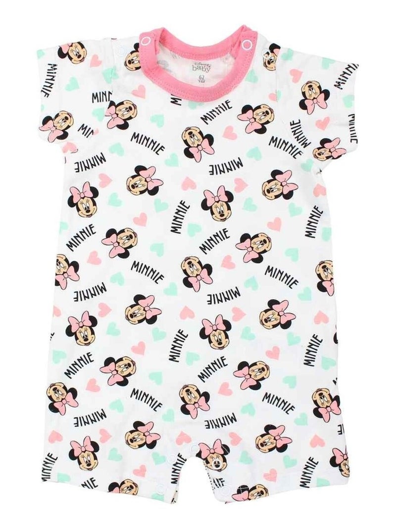 Disney - Combishort bébé Minnie Blanc - Kiabi