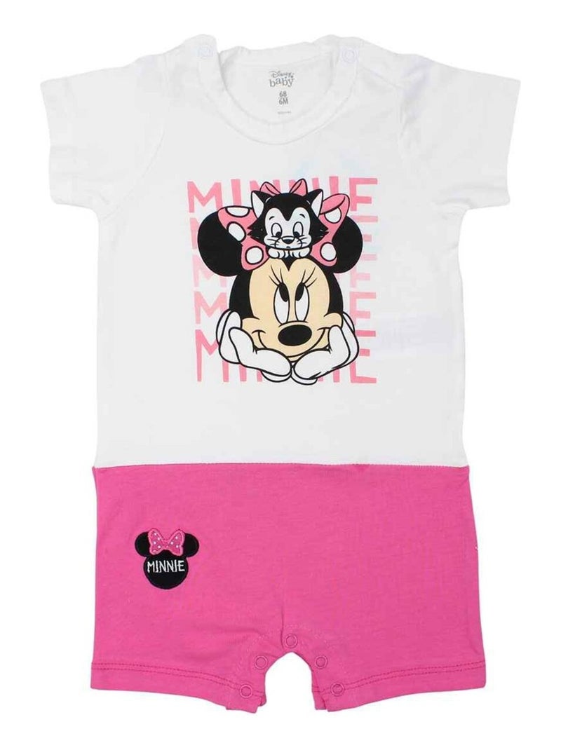 Disney - Combishort imprimé Minnie en coton Rose - Kiabi