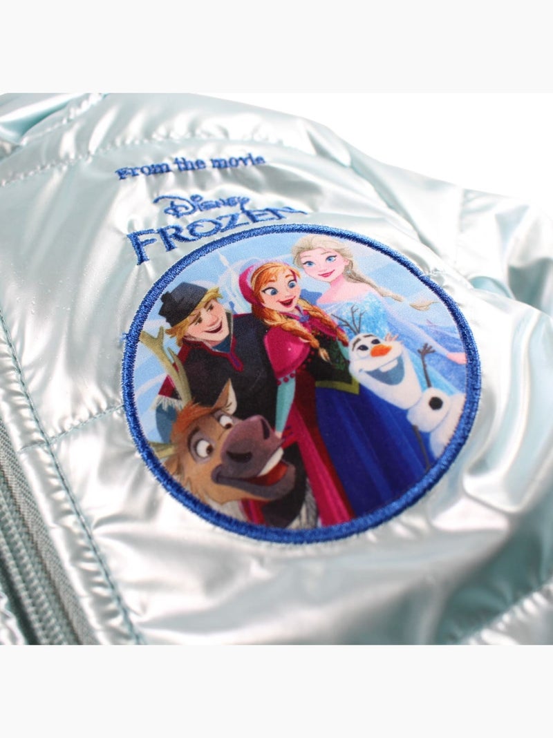 Disney - doudoune brillante zippée à capuche imprimée Bleu - Kiabi